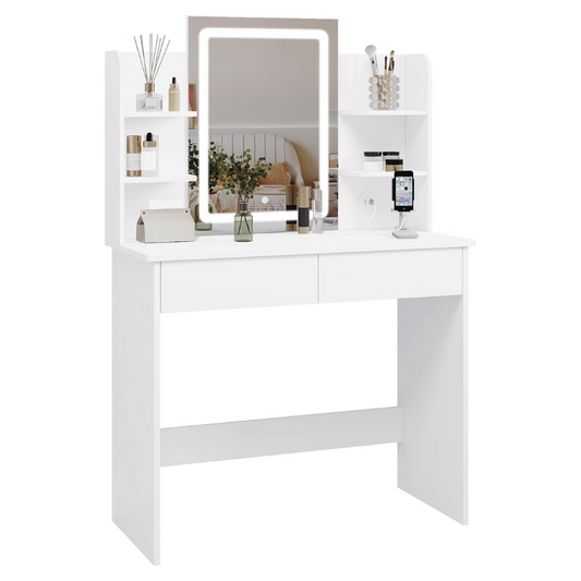 Vanity Desk with LED Mirror